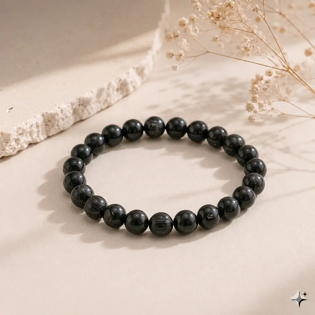 Black Tourmaline Bracelet crystal image - Rudraa Ratna